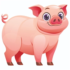 At the Farm Theme Pig Transparent Sticker